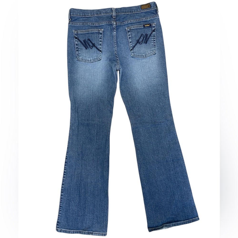 Classic Y2K Women's Low Rise Slim Flare Jeans 98% Cotton Denim 32 x 31 - Picture 3 of 16